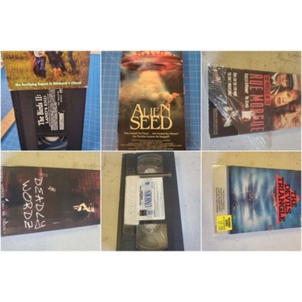 Lot of 6 Movie VHS Tapes Devils Triangle Alien Seed The Birds II Murders in